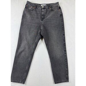 Top Shop Women's Mom Jeans Skinny Leg High Rise Five Pockets Gray Size W32XL30